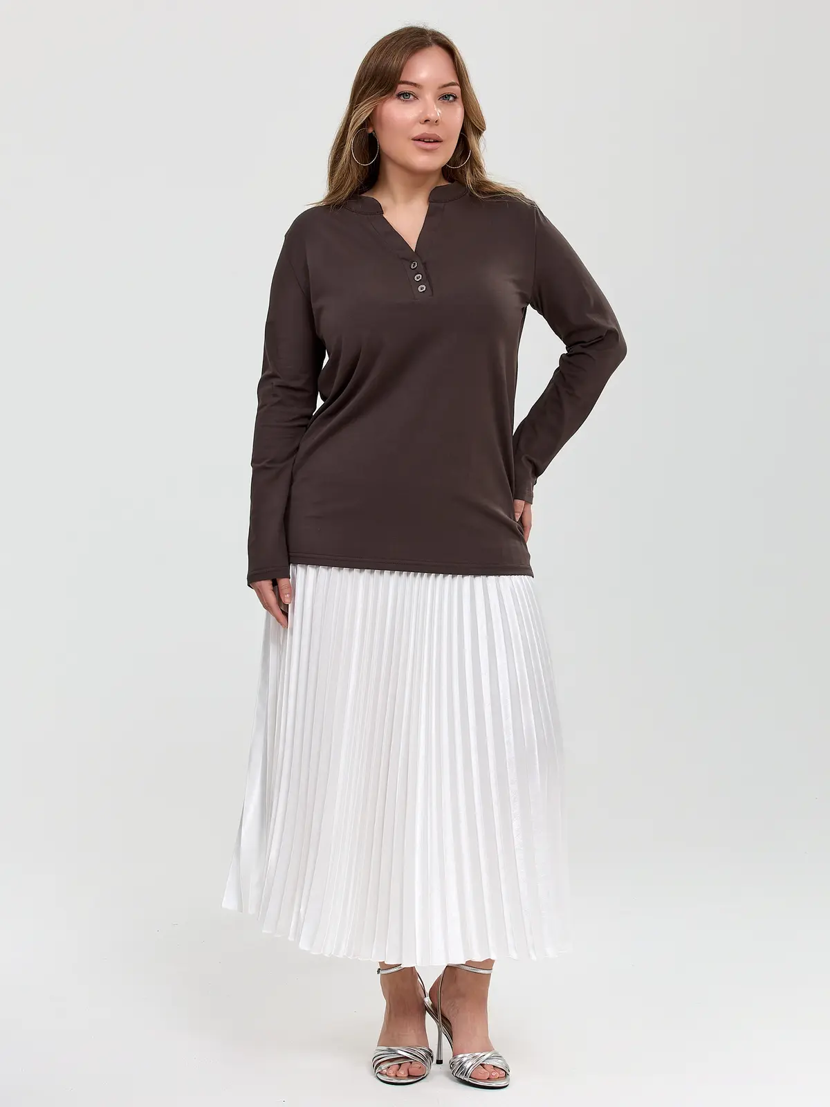 Лонгсливы с моделью Дарья | Plus Size