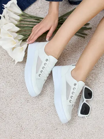 Кеды белые на платформе — кадр 23 из 25