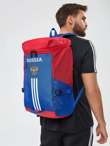 Рюкзак спортивный красно-синий с клапаном — кадр 7 из 7