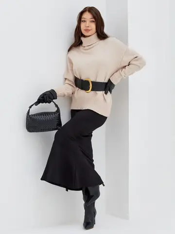 Юбка-годе макси чёрная — кадр 30 из 30